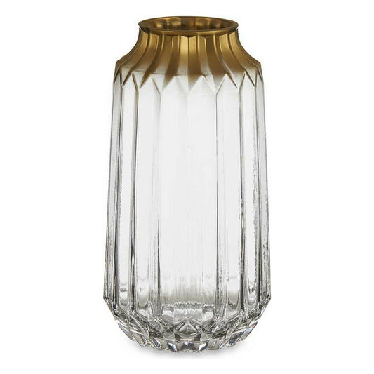 Vase Transparent avec Bordure Dorée